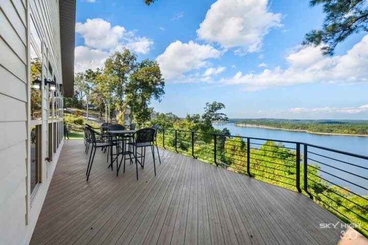 Stunning river view from the deck of Rivercliff Ridgehouse vacation rental in Rogers, AR. Perfect fo.