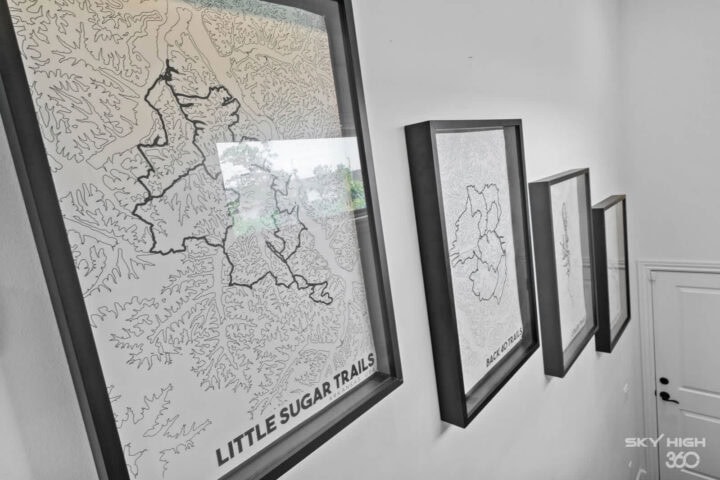 Relaxing map art at Rivercliff Ridgehouse vacation rental in Rogers, AR.