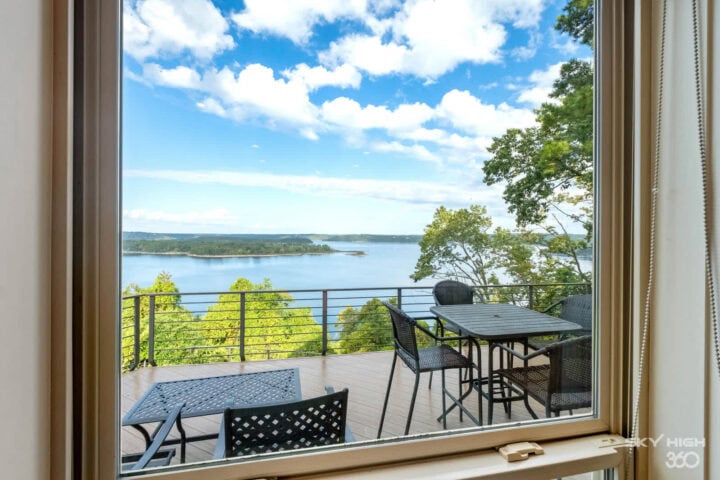 Stunning view of Beaver Lake from Rivercliff Ridgehouse vacation rental in Rogers, AR.